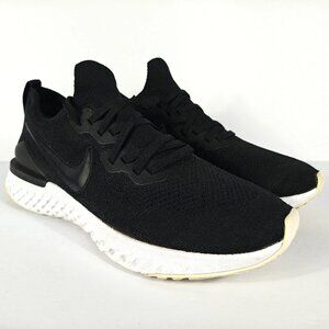 Nike Epic React Flyknit 2 Mens 12.5 Black White Running Shoes Sneaker BQ8928-002